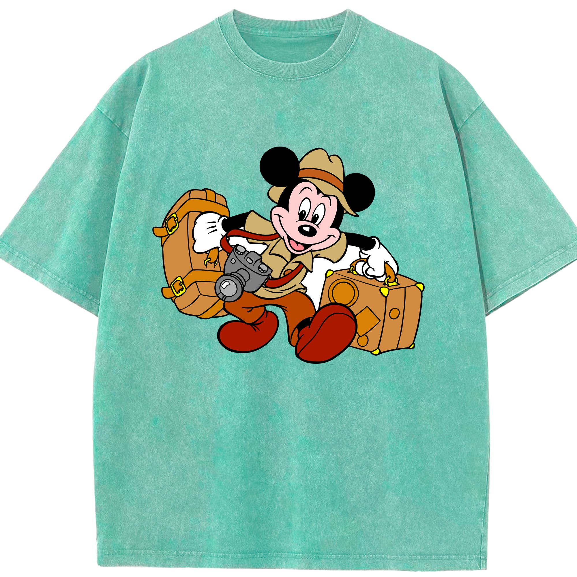 （画像用） ミッキーマウス Mickey Mouse 綿100% ヴィンテージ風 半袖Tシャツ（フロントプリント）